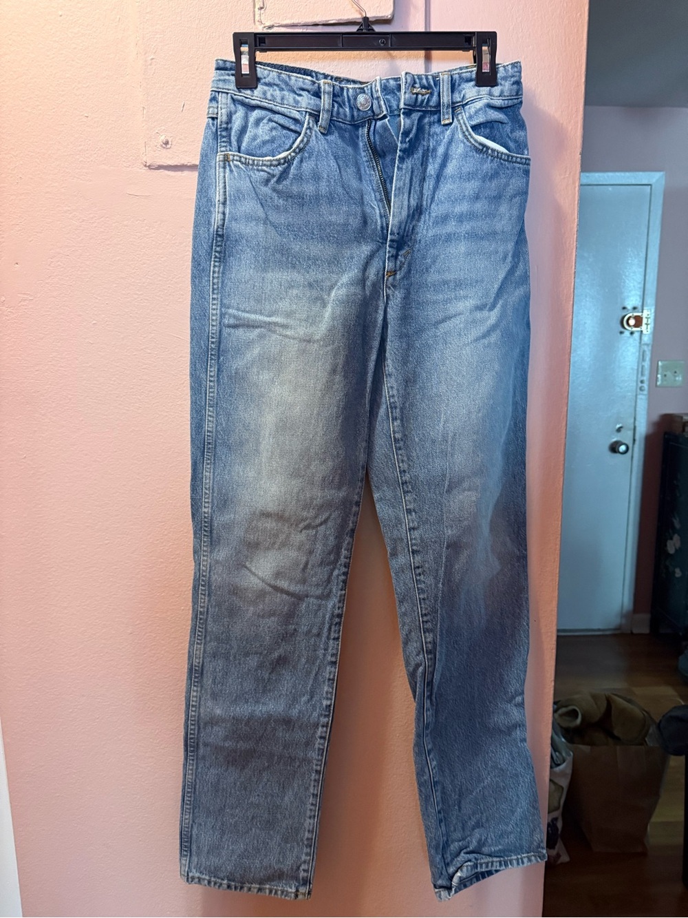 Re/Done Washed Blue Straight Jeans